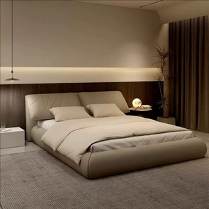 New Nữ Hoàng Kích Thước lưng-Bao Da Tùy Chỉnh Da Đầu Giường Vua Bộ Đồ Giường Khung Hiện Đại Lưu Trữ Giường Đôi Với Lưu Trữ Trong 2025 - Product Image 2