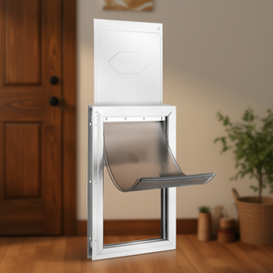 Porte pour animaux de compagnie en aluminium Vevor XL avec serrure, rabat magnétique, fournitures pour petits animaux, utilisation en intérieur - Product Image 2