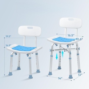 Chaise de douche de réadaptation Fuyou en alliage d'aluminium, hauteur réglable, siège de bain antidérapant pour personnes âgées, équipement de sécurité pour la salle de bain - Product Image 2