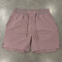 Shorts de sport 2-en-1 pour hommes en polyester et élasthanne, séchage rapide, avec doublure de compression, en stock, faible MOQ