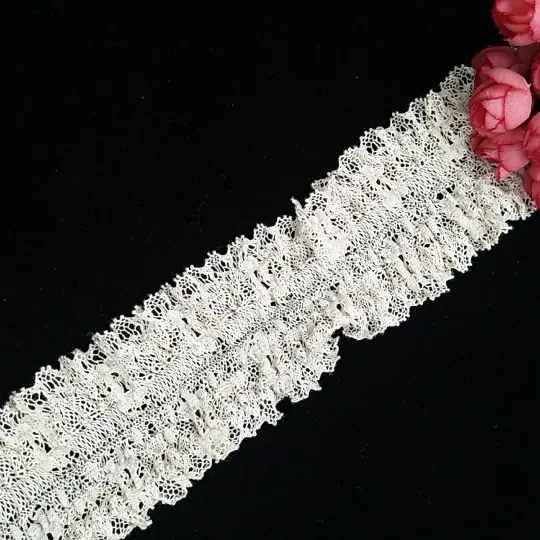 לקצץ Cceramicace Trims בד Sustainaceramiccheted יפה קפלים Rglassembroidery תחרה רקמת בד קיימא סרוג