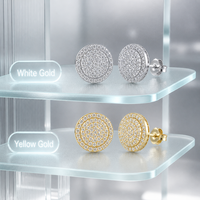 Boucles d'oreilles en moissanite, argent 925, bijoux unisexes hip-hop pour hommes et femmes, style street moderne