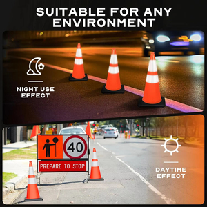 סיטונאי pvc כתום תנועה רעיוני כביש חרוט בטיחות חירום בטיחות תנועה בכביש - Product Image 2