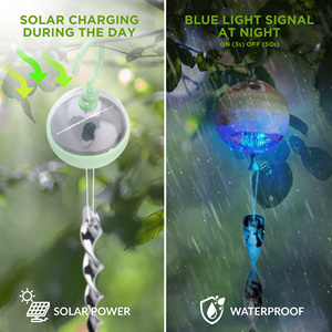German Design Solar <b>Bird</b> Repellent 2 Pack Waterproof Blue Flash Light Deterrent Hanging Pigeon <b>Scarer</b> <b>for</b> Balcony Roof - Product Image 5