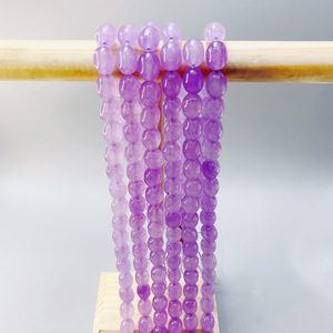 Perles rondes en jade naturel, pierre violette, pour la création de bijoux DIY, printemps 2024, origine Yiwu - Product Image 1