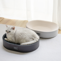 Rascador para Gatos Ovalado Grande, de Cartón Corrugado Resistente al Desgaste, Juguete Integrado, Árbol para Gatos, Tabla de Rascar Cómoda