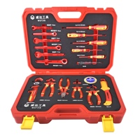 WEIDA Ensemble d'outils à main isolés VDE 1000V professionnels 19 pièces IEC 60900 Kit de réparation multifonction WH07318 Électriciens