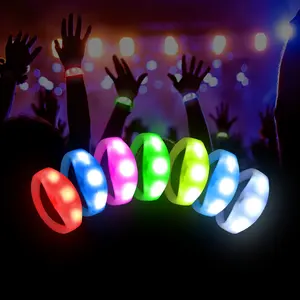 Âm nhạc kiểm soát LED ánh sáng lên Vòng đeo tay tùy chỉnh âm thanh kích hoạt bán Silicone dẫn vòng đeo tay cho bên âm nhạc buổi hòa nhạc sự kiện