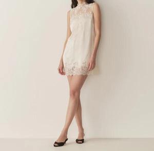 Premium 100 seda blanco encaje vestido mujer elegante verano Oficina Casual moda imprescindible vestidos - Product Image 2