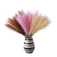 Usine En Gros Décoratif Pampas Herbe Artificielle 2-Fourchette Moelleux Pampas Fleur Faux Plumes Pour La Décoration De La Maison De Mariage