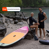 Planche de SUP gonflable tout-terrain de 305 cm avec système à 3 ailerons pour le surf et le ski nautique