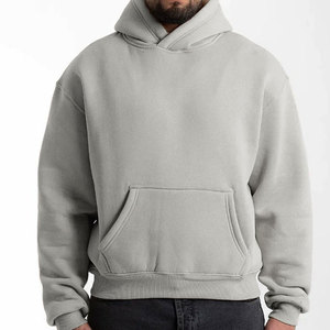 เสื้อฮู้ดดี้วินเทจสุดหรูสำหรับผู้ชาย ไม่มีเชือกผูก สไตล์สตรีทแวร์ ผ้าเฟรนช์เทอร์รี่ 100% คอตตอนเนื้อหนา ทรงครอป โอเวอร์ไซส์ - Product Image 1