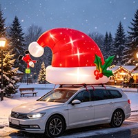Défilé de Noël, chariot de spectacle, décorations de Noël, chapeau gonflable du Père Noël