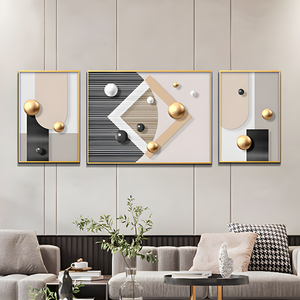 Dipinto moderno <span class=keywords><strong>di</strong></span> lusso nordico a tre vizi in porcellana astratta da salotto arte decorazione per la casa - Product Image 3