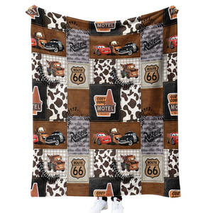 Nouvelle couverture en flanelle douce à impression personnalisée, motif de voiture de dessin animé rétro Kawaii, cadeaux d'anniversaire pour enfants et adolescents, vente en gros - Product Image 1