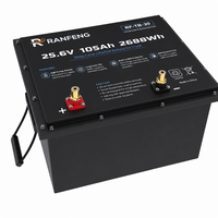 25.6V 105Ah 150Ah 200Ah Paket Baterai LiFePO4 untuk Truk, AC Parkir, Daya Starter, Siklus Dalam, 4000 Siklus