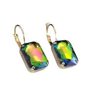 Orecchini Pendenti Geometrici Ottagonali con Dettaglio in Pietra Decorativa, Stile Minimalista, Accessori di Moda per Donne - Product Image 5
