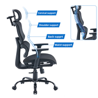 Haute qualité à la mode réglable exécutif inclinable bureau maison maille chaise dossier haut maille chaise ergonomique