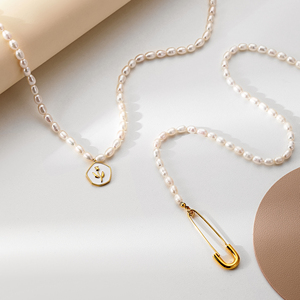 18K זהב מצופה נירוסטה קובני שרשרת מים מתוקים הבארוק פרל תכשיטי נשים מעדן טבעי מים מתוקים פרל שרשרת - Product Image 6