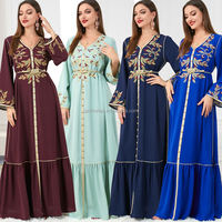 Nouvelle Abaya Dubaï, Robe de Soirée Arabe, Jupe en Satin Perlée, Manches Courtes Naturelles, Caftan Marocain, Robe de Bal Musulmane, Jalabiya