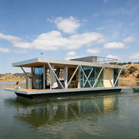 YAMANE Maison flottante 11m, Maison aquatique, Maison flottante en aluminium, Yacht de luxe avec auvent, Vente chaude aux États-Unis