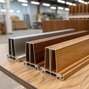 Perfiles de Extrusión de Aluminio con Acabado de Madera Personalizados para Escritorio de Estudio, Acabado de Madera de Aluminio - Product Image 3