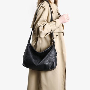 Bolso de Mano de Cuero PU Genuino Unisex con Logotipo Personalizado al por Mayor, Bolso de Hombro Casual Estilo Hobo, Cierre Negro, Diseño Retro Impermeable - Product Image 6