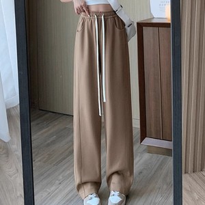 Manufactory Custom Style or Logo ODM Autumn Winter Women Wide Leg Pants High Waist Slim Casual Tassel Loose Straight <strong>Trousers</strong> - Product Image 1