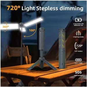 Lámparas de Trabajo Telescópicas Inalámbricas con 3 Cabezales LED, Linterna de Trípode de Emergencia Regulable - Product Image 3