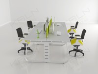 KALN Bureau de travail modulaire ouvert moderne, convertible, cloison ergonomique, poste de travail pour 2/4/6/8 personnes, en bois, imperméable, pour la maison