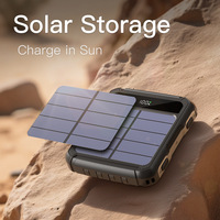 Banque d'alimentation solaire 50000mAh avec 4 câbles intégrés, charge rapide, chargeur portable avec lampe torche LED