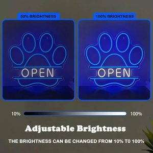 Paw open Letreros Neon LED indoor hanging ambient light shop <b>sign</b> wall decoration light entrance indicator light luminous <b>sign</b> - Product Image 3