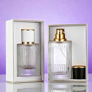 Venta Caliente de Botellas de Perfume de Vidrio Cilíndricas de 30ml 50ml 100ml con Pulverizador, Cabezas de Bomba y <span class=keywords><strong>Tapas.</strong></span> Logotipos Impresos en Serigrafía Personalizados. Embalaje Exterior - Product Image 3