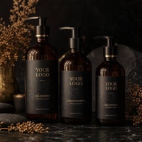Etiquetas Autoadhesivas de Rollo Cosméticas en Negro Mate con Lámina Dorada, Ecológicas, de Fuerte Adhesión, Personalizadas para Champú y Cuidado del Cabello
