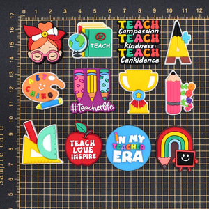 Amuletos de Zapatos de Moda Más Vendidos, Serie del Día del Maestro, Lindos Amuletos de Zapatos de PVC para Decorar Zapatos de Lona y con Orificios - Product Image 2