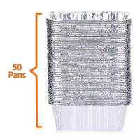 1Lb No.2 Boîte à lunch jetable en aluminium avec couvercle en plastique PET 15x12x5cm Emballage alimentaire de qualité alimentaire