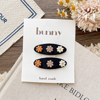 Épingles à cheveux pour bébé All-Match Pinces à cheveux à fleurs brodées simples pour petites filles Style doux décoratif Flora Bangs Clip