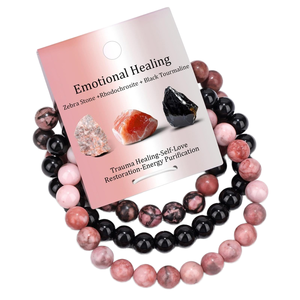Wholesale Crystalsbydua Stone <b>Amethyst</b> Crystal Energy Spiritual Fashion Trend Love Theme Round Graduation Gift <b>Bracelet</b> Set - Product Image 2
