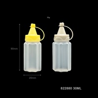 Botol Saus Mini 30ml Bentuk Heksagonal Plastik Lunak untuk Penggunaan di Rumah, untuk Madu, Kecap, dll.