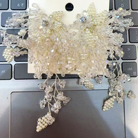 Nouvelles Boucles d'Oreilles de Mariage Plage Tendance pour Mariées, Ornées de Cristaux Exagérés, Perles et Fleurs de Corail – Accessoires d'Oreille