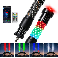 Nouveau modèle 2026 : Lumière laser LED RGB pour drapeau de voiture tout-terrain, avec couleurs blanc, rouge, vert, bleu, longueur 1 pied, diamètre 2,2 pouces