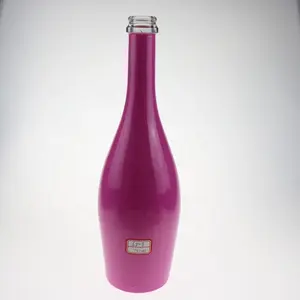 Garrafa de vidro personalizada NCT-286, garrafa de vidro 750ml, vinho brilhante, cor champanhe pintada