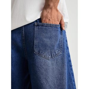 Shorts en jean larges pour homme FOXA, taille mi-haute, coupe décontractée, respirant, en coton, style streetwear Y2K - Product Image 3