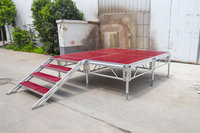 Scène mobile portable en alliage d'aluminium pour l'extérieur, plateforme démontable, design pliable pour événements, concerts, mariages, présentoirs en treillis