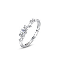 Anillo Ajustable Moderno de Plata de Ley 925 con Estrellas y Planeta Tierra