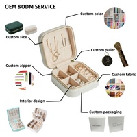 Personalisierte Logo-Schmuckbox, Kleine Reise-Schmuckschatulle für Ringe, Ohrringe und Halsketten, Tragbarer Aufbewahrungsbehälter aus PU-Leder und Samt