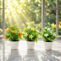 Planta Artificial en Maceta, Vegetación Artificial Realista con Maceta Blanca para Decoración de Hogar, Oficina, Mesa, Boda, Venta al por Mayor