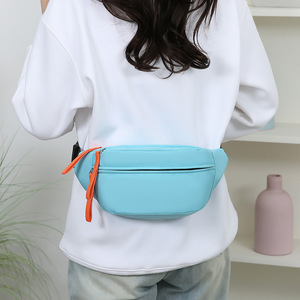 Women's Chest Bag Large Capacity Water Resistant Zipper Closure Outdoor Sports Everyday Use Orange Blue Black Khaki Off White - Product Image 3