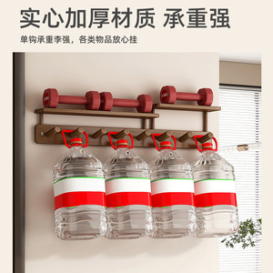 No-drill coat rack, front door wall hooks, storage rack, entryway <b>key</b> and bag organizer, bedroom coat rack - Product Image 3