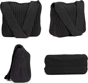 <span class=keywords><strong>SUNSHINE</strong></span> Bolso Hobo de ganchillo estético para mujer Bolso de hombro de punto con dos asas Cierre abierto Monedero de compras - Product Image 2